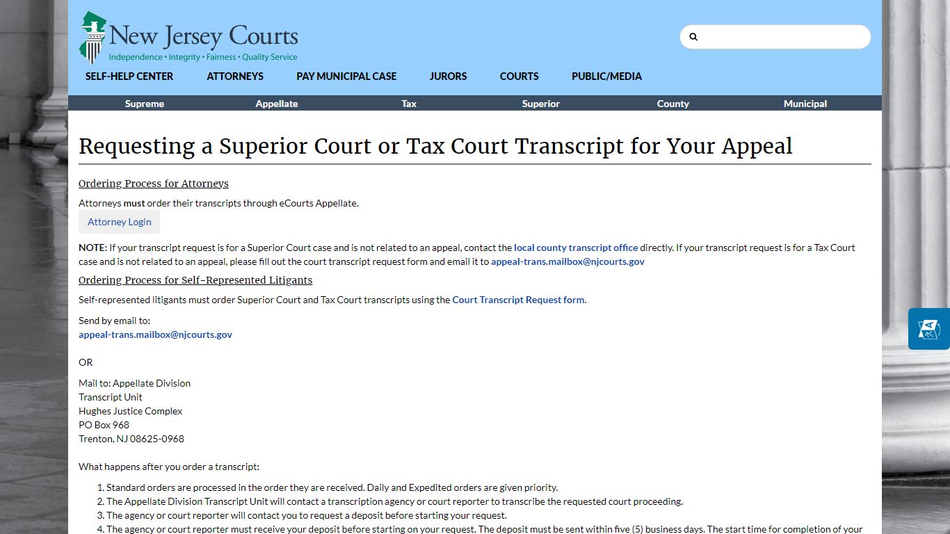 Requesting a Superior Court Transcript for Your Appeal